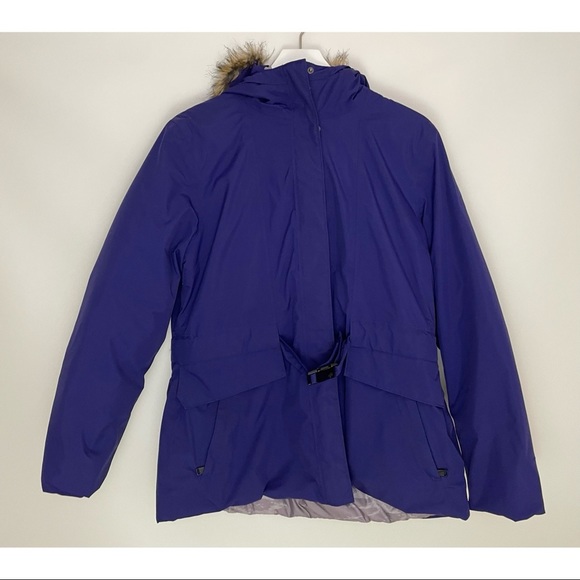 The North Face Dunagiri Belted Down Jacket Parka Hyvent Purple Size XL - Picture 1 of 6